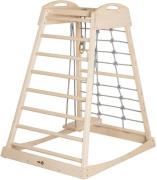 Roba Montessori Indoor Spielturm mit Schaukel &  Ringen, Natural/Grey