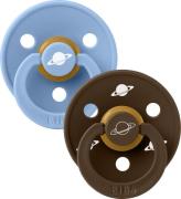 BIBS x Planet Nusa Colour Schnuller 2er-Pack Latex Größe 2, Sky Blue M...