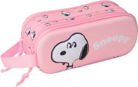 Snoopy 3D Doppel-Federmäppchen, Hellrosa